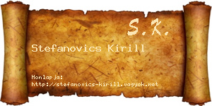 Stefanovics Kirill névjegykártya